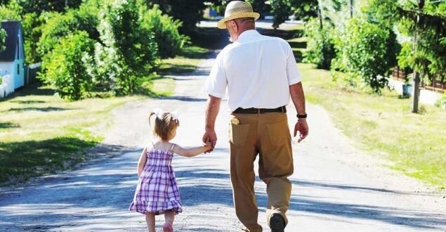 Grandfather and child